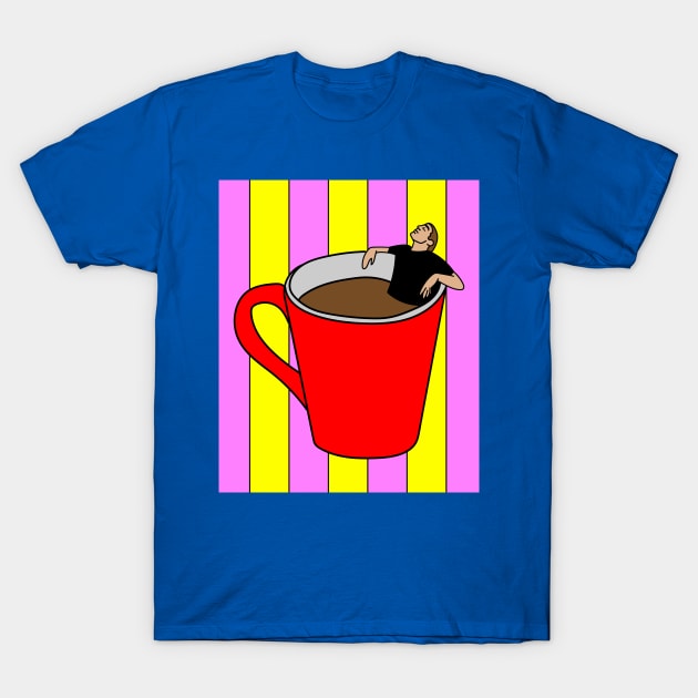 Coffee Cup Bathing Drinking Crazy T-Shirt by flofin